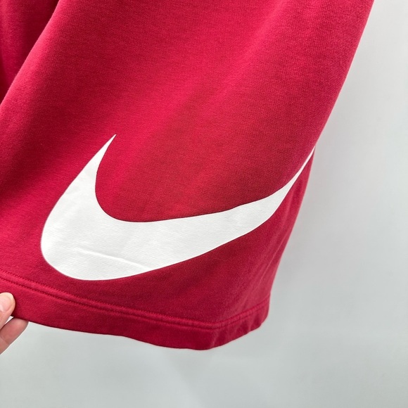 NIKE Men Swoosh red activewear casual comfort midi length jogger short XL - Picture 4 of 11